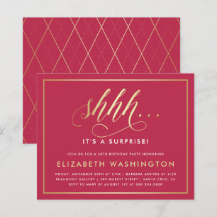 Budget Gold & Magenta Surprise Birthday Party