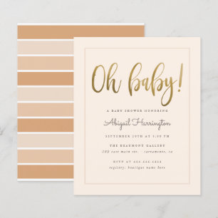 Budget Gold Peach Gender Neutral Oh Baby Shower