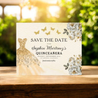 Budget Gold Save the Date Birthday Quinceanera