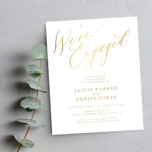 Budget gold script We're Engaged engagement party 