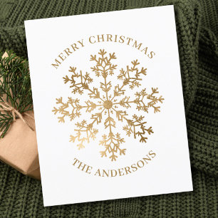 Budget Gold Snowflake Christmas Card 