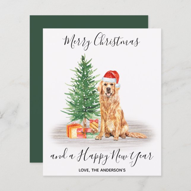Budget Golden Retriever Dog Lover Christmas Card (Front/Back)