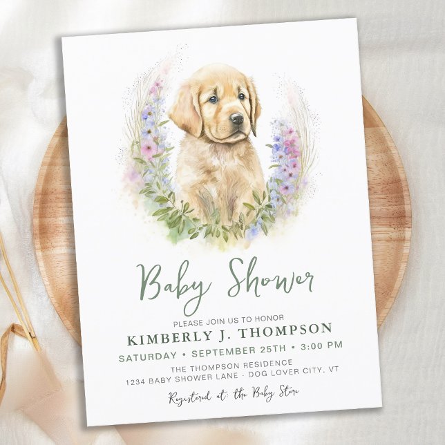 Budget Golden Retriever Puppy Dog Baby Shower (Creator Uploaded)