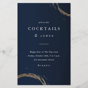 Budget Golden Rings Cocktail Party Invitation