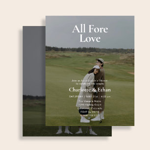 Budget Golf All Fore Love 2 Photo Couples Shower Flyer