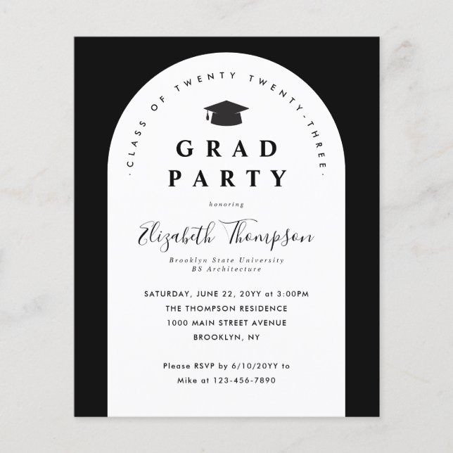 Budget GRAD PARTY Arch Graduate Cap Graduation  (Front)