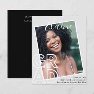 BUDGET Grad PHOTO Announcement Thank You Invite