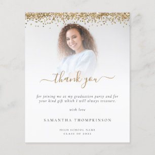 Budget Grad Photo Gold Glitter Thank You