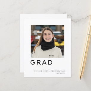 Budget Grad Photo Graduation Simple Announcement