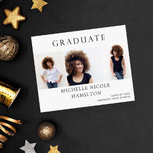 Budget Graduate 3 Photo Announcement Flyer