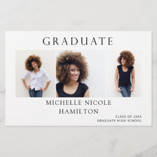 Budget Graduate 3 Photo Announcement MEDIUM Flyer