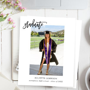 Budget Graduate Calligraphy 2v Photo Announcement