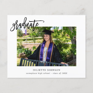 Budget Graduate Calligraphy Two Photo Announcement Flyer