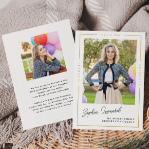 Budget Graduate Gold Frame Photo Graduation Card