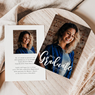 Budget Graduate Script 2 Photo Graduation Card