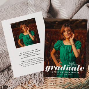 Budget Graduate Year Photo Graduation Announcement