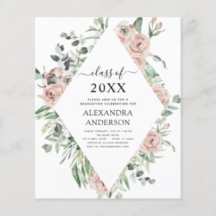 Budget Graduation 2022 Dusty Pink Floral Flyer