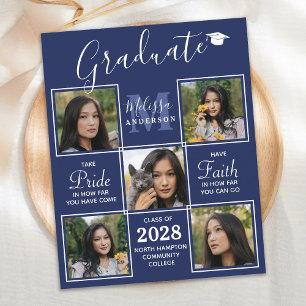 Budget Graduation 5 Photo Collage Party Invitation