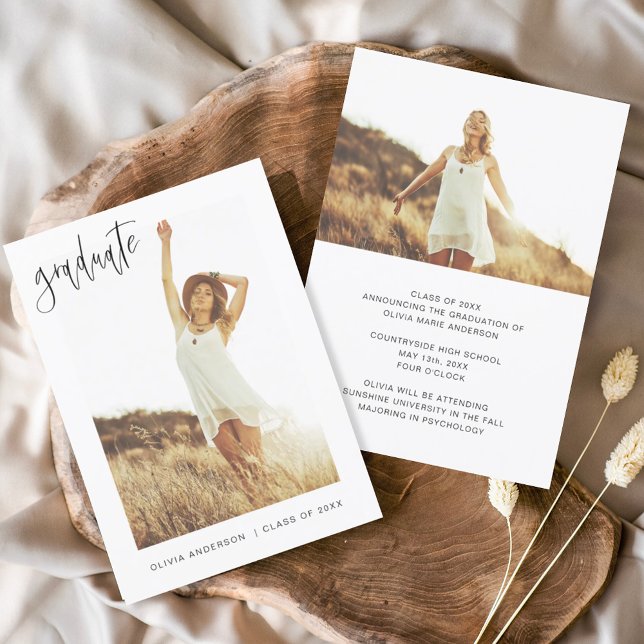 Budget Graduation Announcement Photo Minimalist (Creator Uploaded)