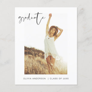 Budget Graduation Announcement Photo Minimalist Fl Flyer