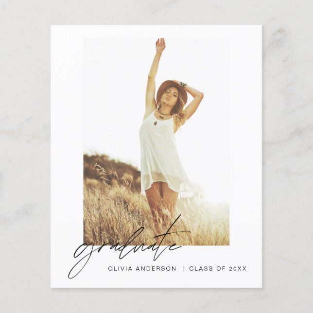 Budget Graduation Announcement Photo Minimalist Flyer (Front)