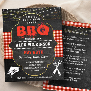 BUDGET Graduation BBQ Party Chalkboard Invitation