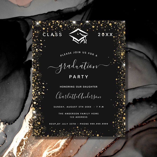 Budget graduation black gold glitter dust (Creator Uploaded)