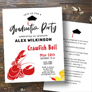 BUDGET Graduation Crawfish Boil Party Invitation Flyer