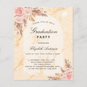 Budget Graduation party pampas grass marble 2025