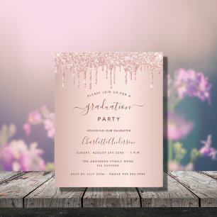 Budget graduation party rose gold glitter 2022