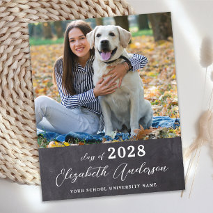 Budget Graduation Simple Chalkboard Photo Invite