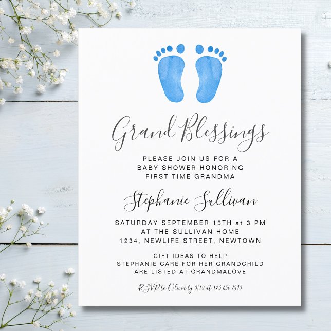Budget Grand Blessings Boy Baby Shower Invitation (Creator Uploaded)