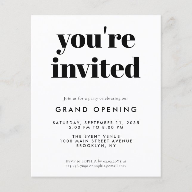 Budget Grand Opening Special Event Business Launch (Front)