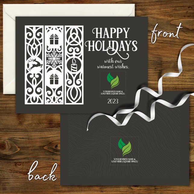 Budget Gray Modern Minimal Corporate Holiday Card (Creator Uploaded)