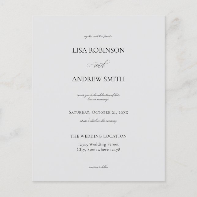 Budget Gray Wedding Flyer (Front)