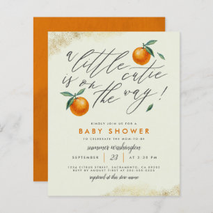 Budget Green A Little Cutie Orange Baby Shower