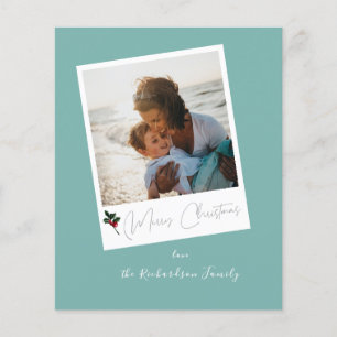 Budget Green Beachy  Instant Photo Merry Christmas Flyer