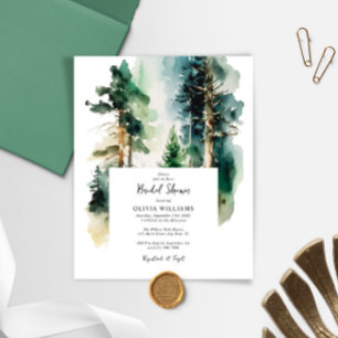 Budget Green Forest Bridal Shower Invitation