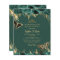 Budget Green Gold Butterfly Quinceañera Invitation