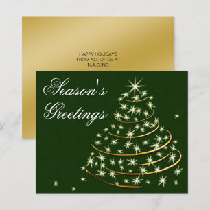 Budget Green Gold Christmas Tree Holiday Card