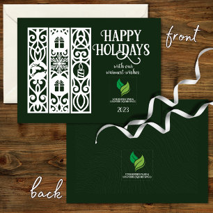 Budget Green Modern Minimal Corporate Holiday Card