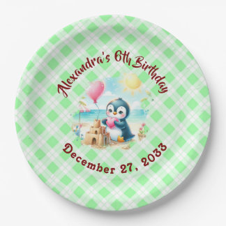 Budget Green Photo Plate, Kids Birthday Party Paper Plate