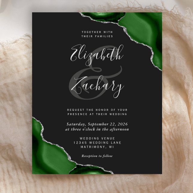 Budget Green Silver Agate Corners Dark Wedding (Creator Uploaded)