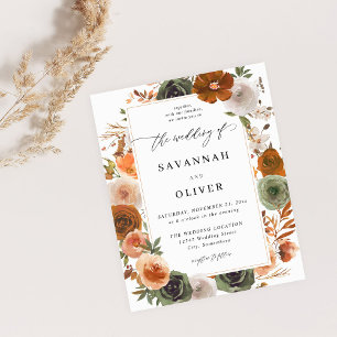 Budget Green & Terra Cotta Floral Wedding S2 -WHI Flyer