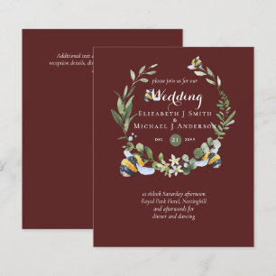 BUDGET Greenery Eucalyptus Bees Wedding Invites