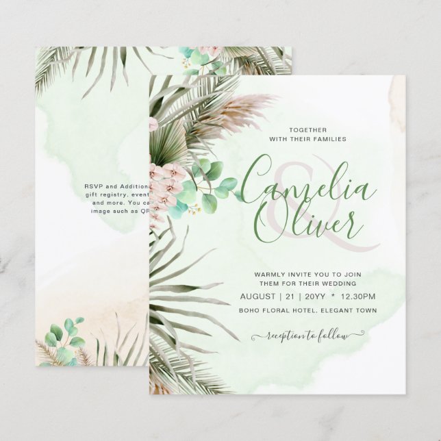 BUDGET Greenery Eucalyptus Pampas Grass Wedding (Front/Back)