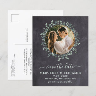 Budget Greenery Eucalyptus Photo Save The Date Pos