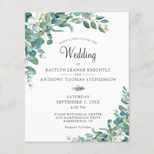 Budget Greenery Eucalyptus Wedding Invitation