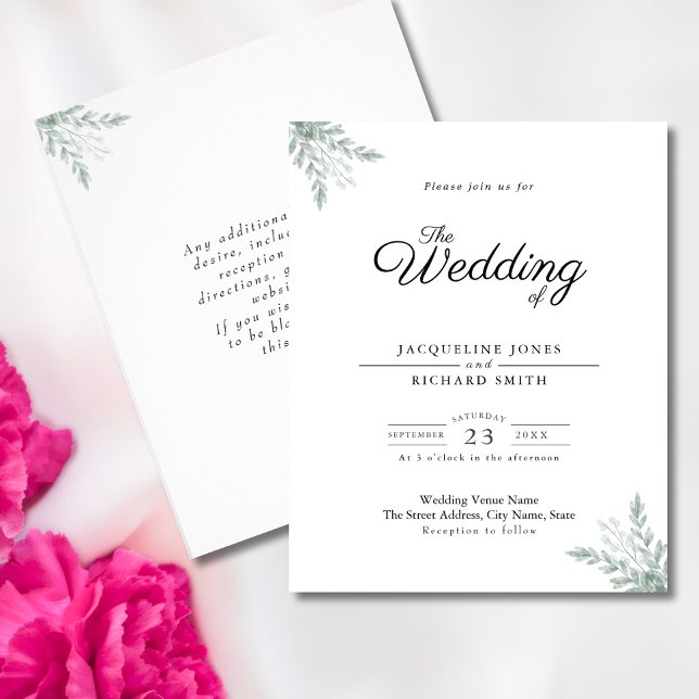 Budget Greenery Eucalyptus Wedding Invitation Flyer (Creator Uploaded)