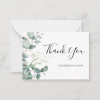 BUDGET Greenery Eucalyptus Wedding Thank You Card